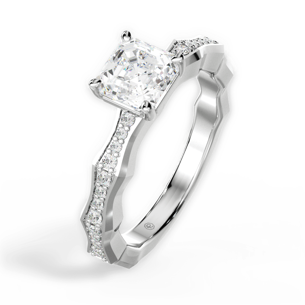 14kt White Gold/18kt White Gold/Platinum/asscher/perspective
