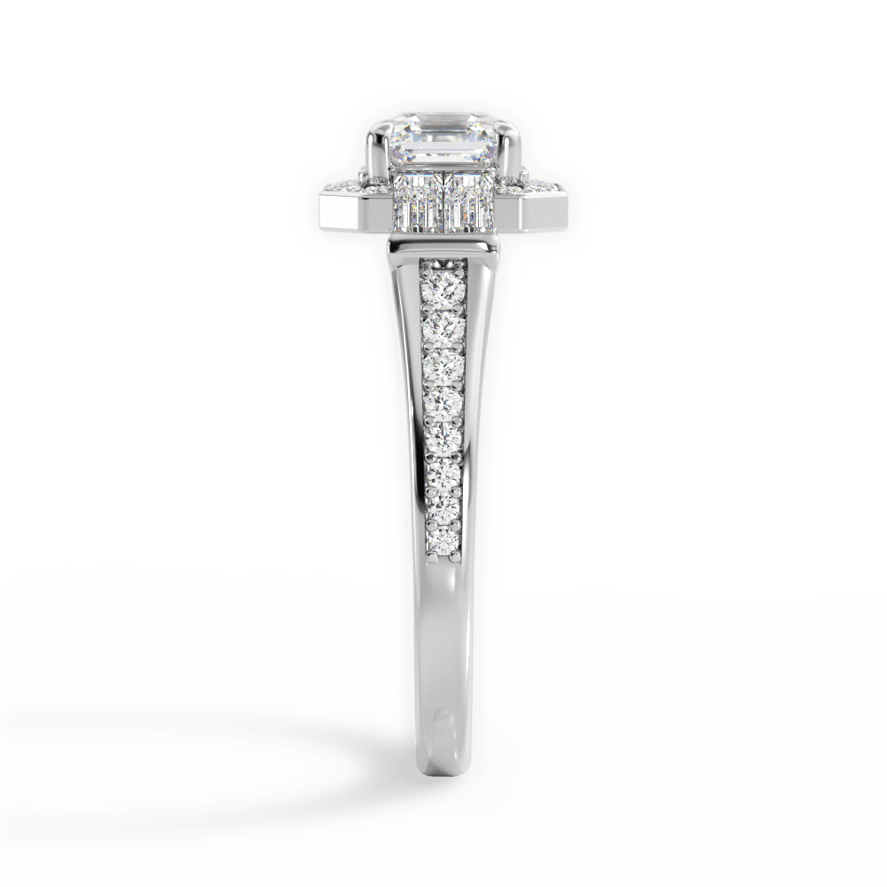 14kt White Gold/18kt White Gold/Platinum/asscher/perspective