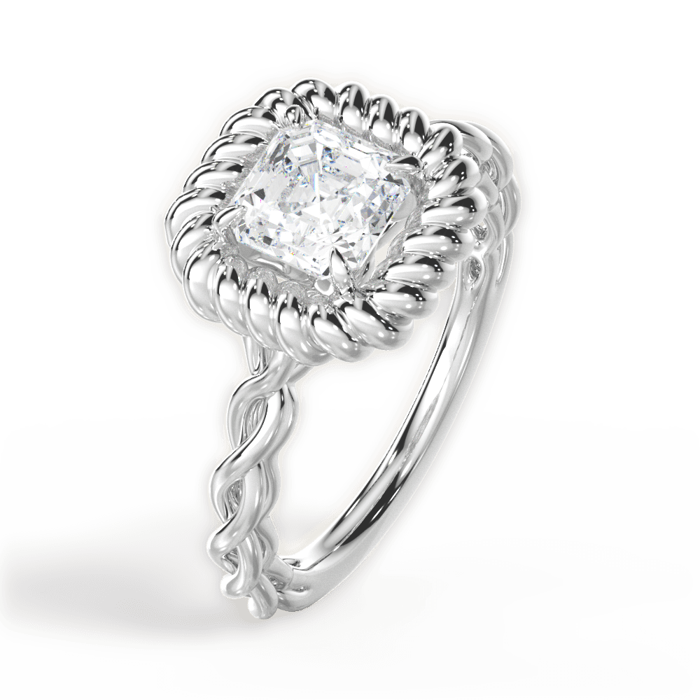14kt White Gold/18kt White Gold/Platinum/asscher/perspective