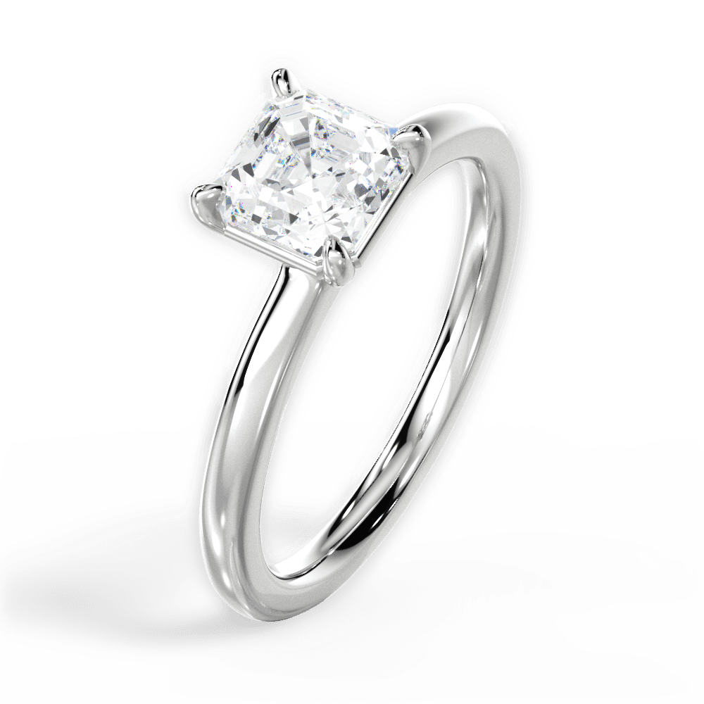 14kt White Gold/18kt White Gold/Platinum/asscher/perspective