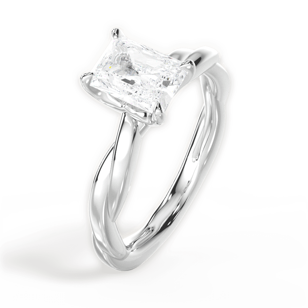 14kt White Gold/18kt White Gold/Platinum/radiant/side