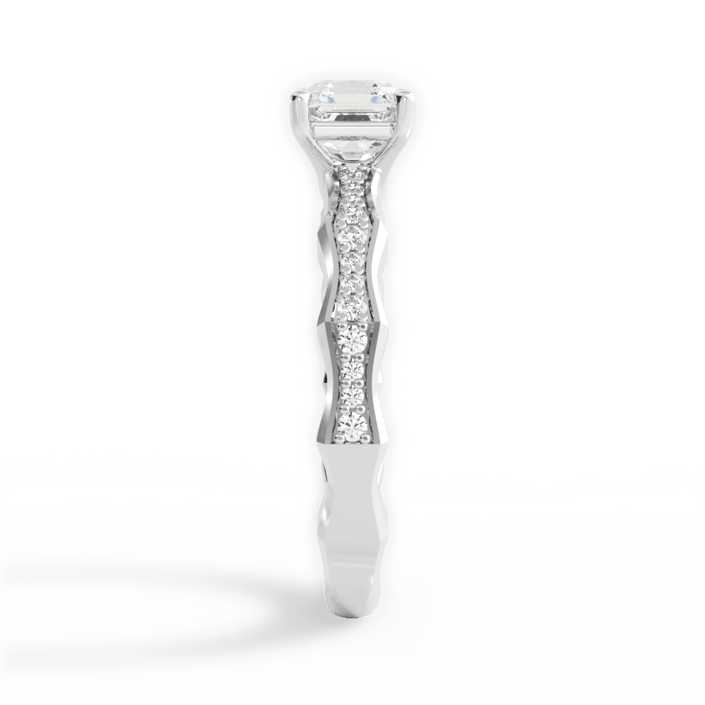 14kt White Gold/18kt White Gold/Platinum/asscher/side
