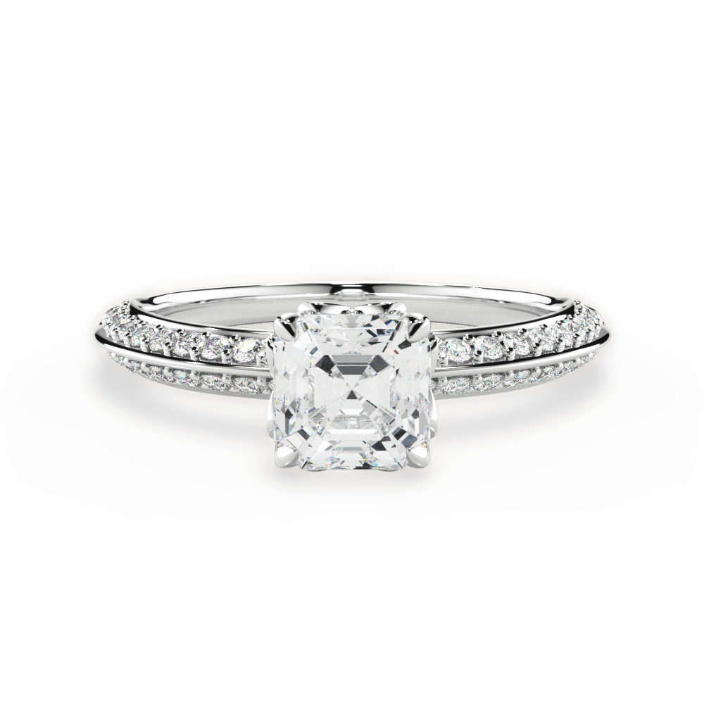 14kt White Gold/18kt White Gold/Platinum/asscher/top