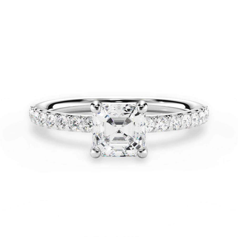 14kt White Gold/18kt White Gold/Platinum/asscher/top