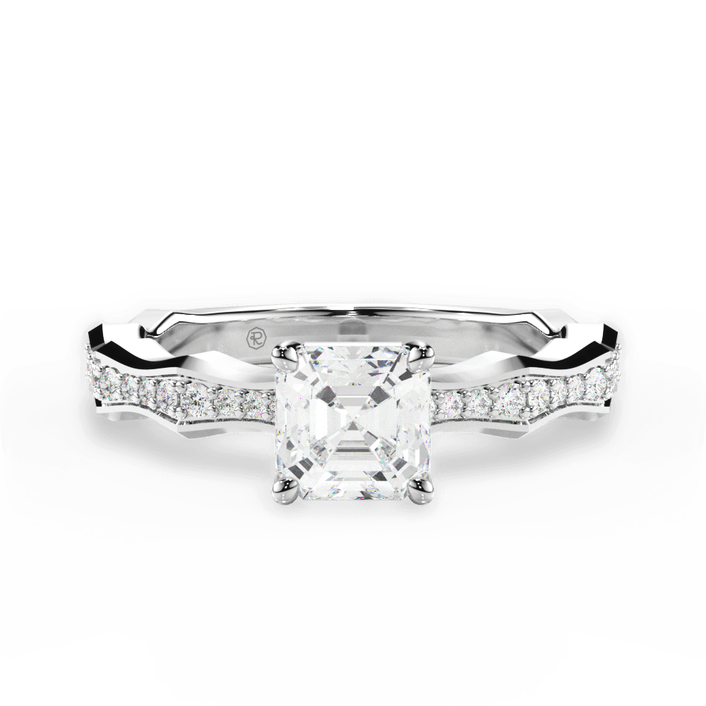 14kt White Gold/18kt White Gold/Platinum/asscher/top
