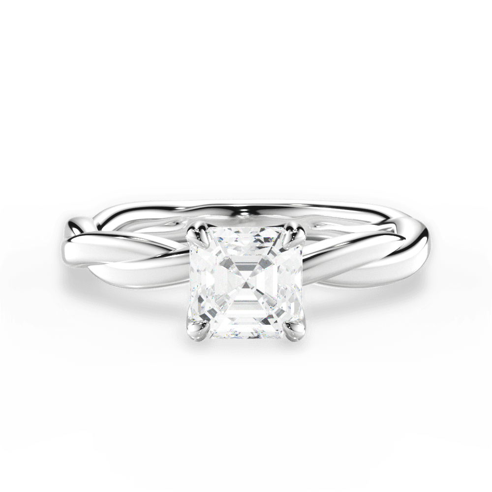 14kt White Gold/18kt White Gold/Platinum/asscher/top