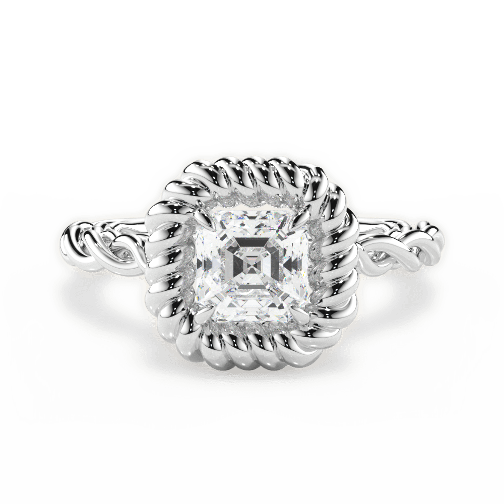 14kt White Gold/18kt White Gold/Platinum/asscher/top