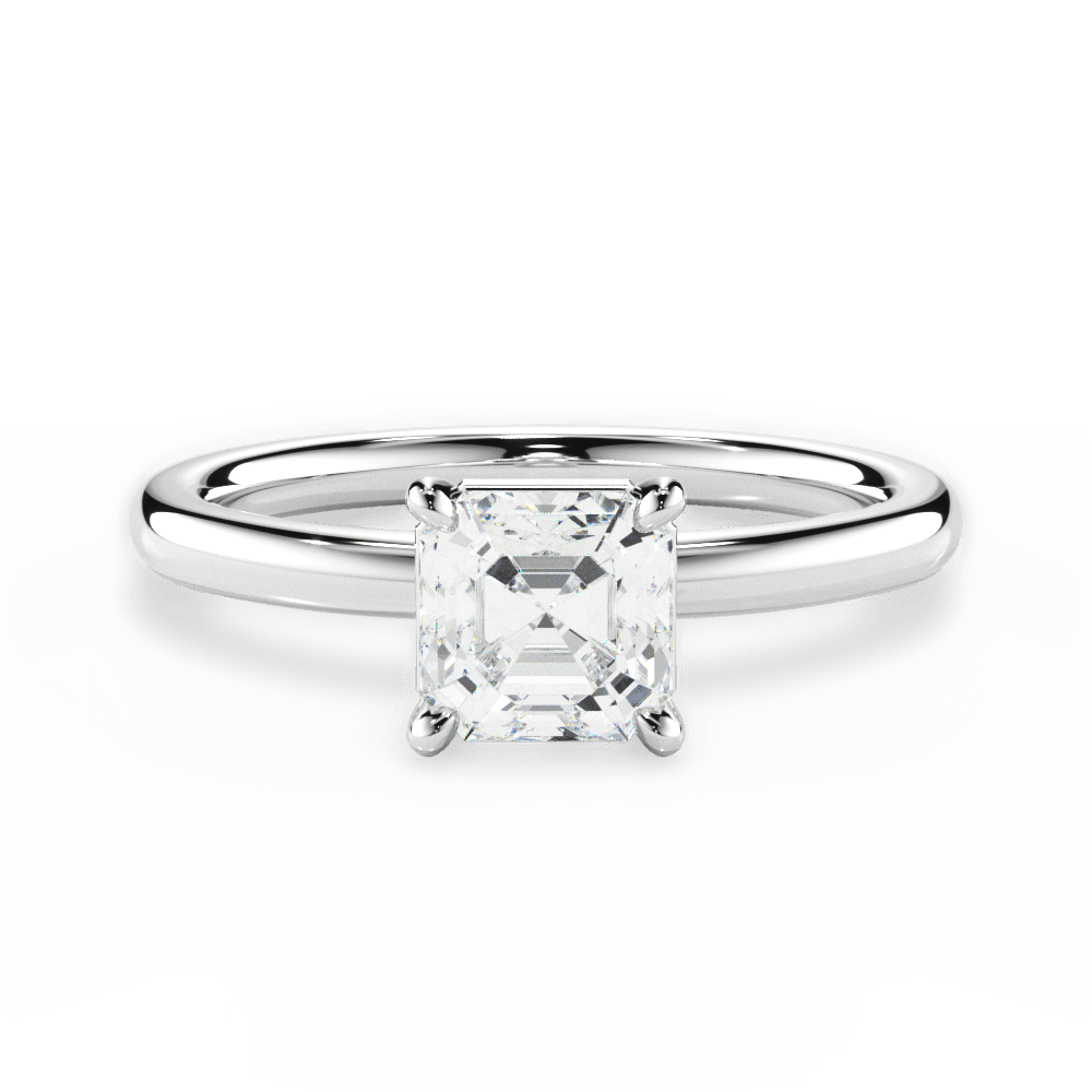 14kt White Gold/18kt White Gold/Platinum/asscher/top