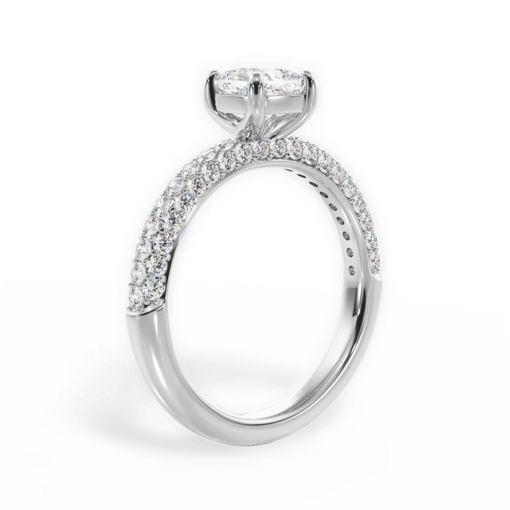 14kt White Gold/18kt White Gold/Platinum/cushion/front