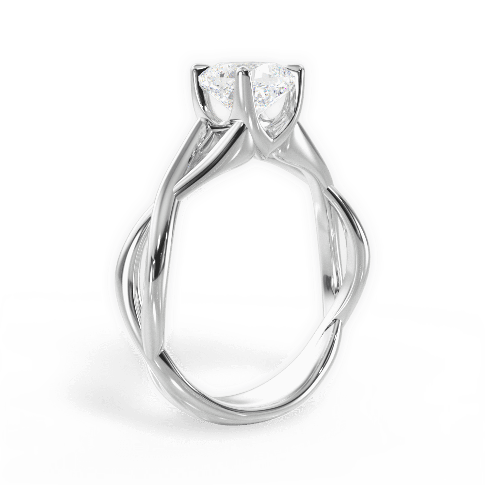 14kt White Gold/18kt White Gold/Platinum/cushion/front