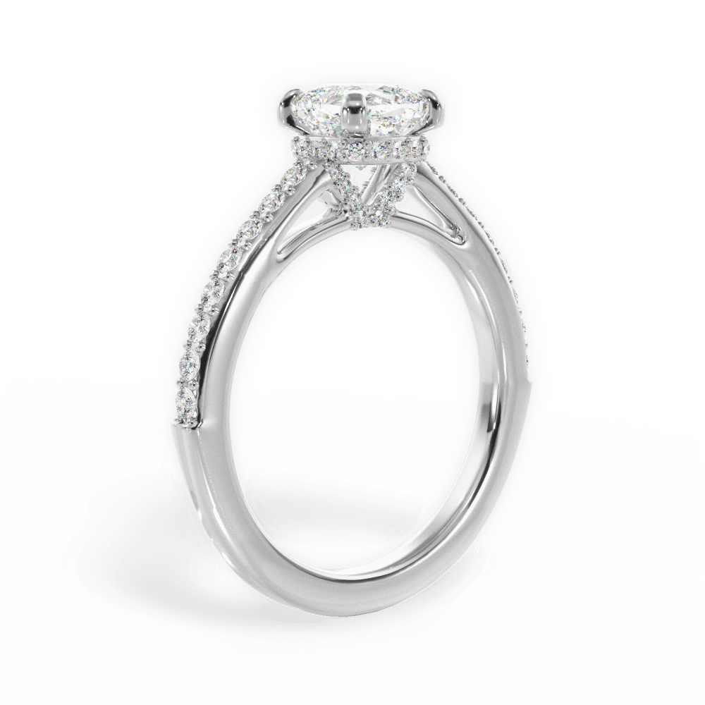 14kt White Gold/18kt White Gold/Platinum/cushion/front