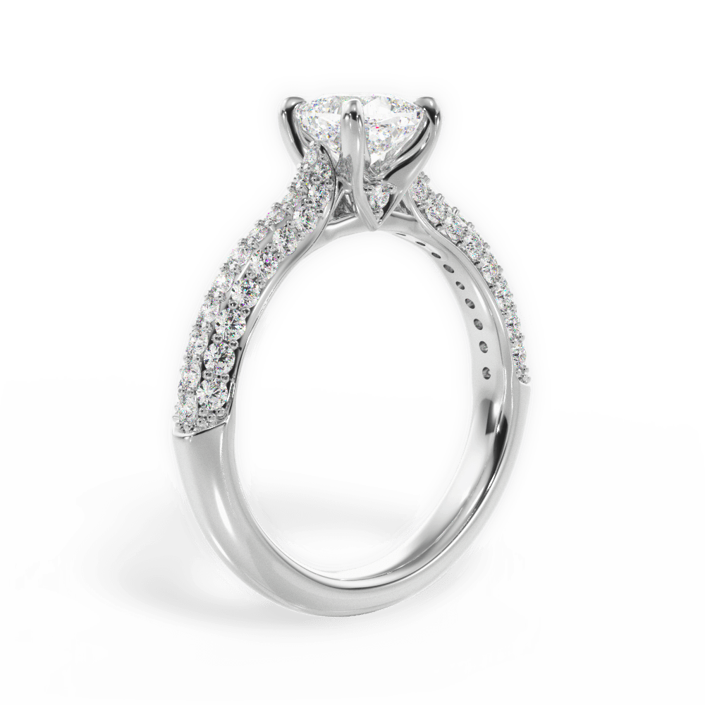 14kt White Gold/18kt White Gold/Platinum/cushion/front