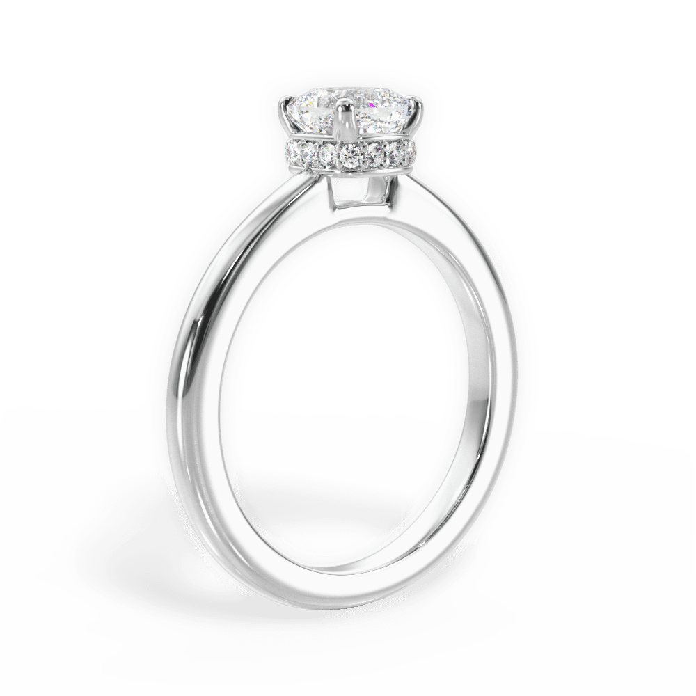 14kt White Gold/18kt White Gold/Platinum/cushion/front