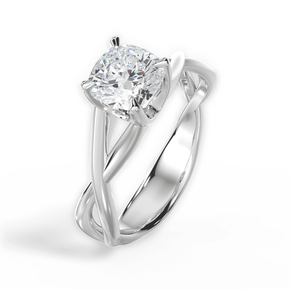 14kt White Gold/18kt White Gold/Platinum/cushion/perspective