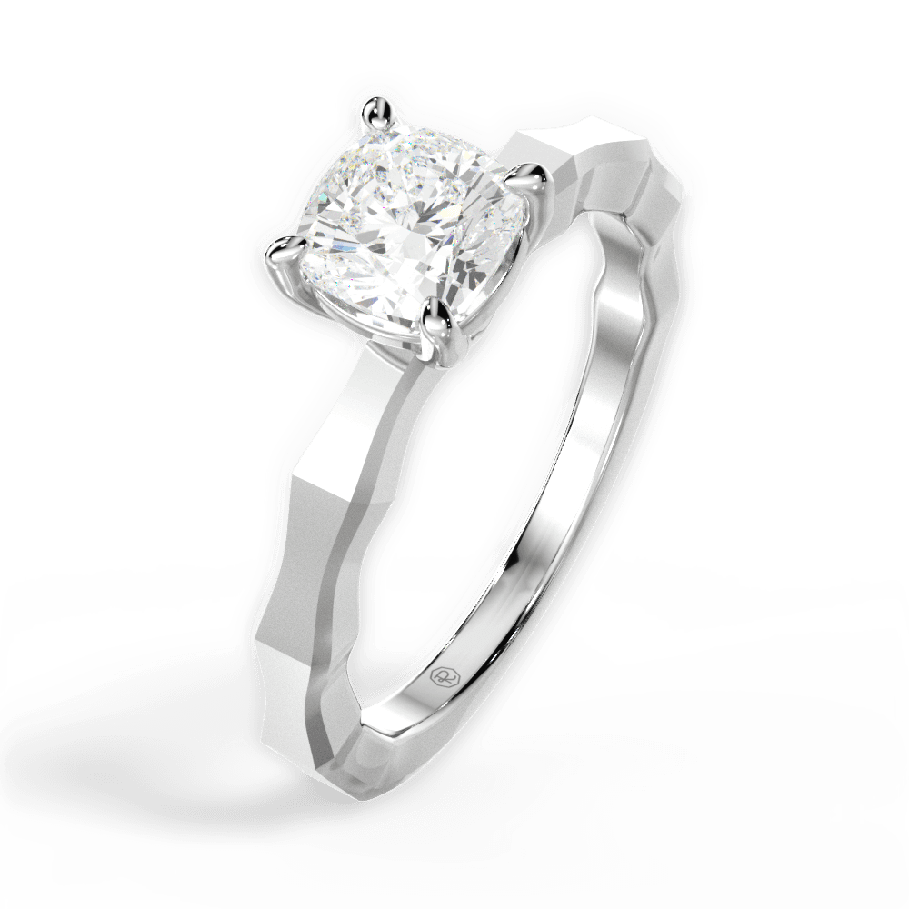 14kt White Gold/18kt White Gold/Platinum/cushion/perspective