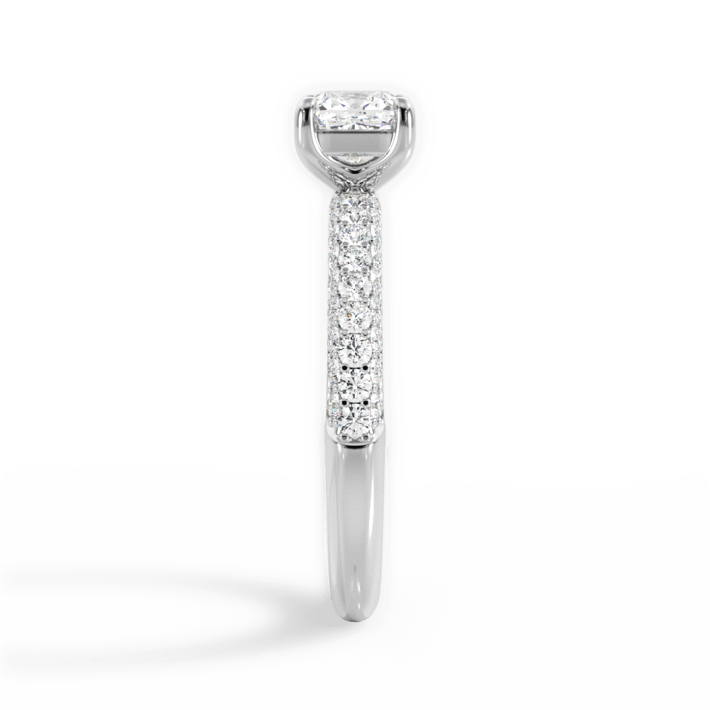 14kt White Gold/18kt White Gold/Platinum/cushion/side