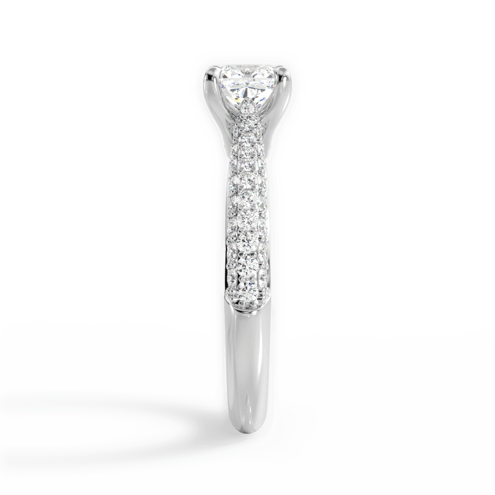 14kt White Gold/18kt White Gold/Platinum/cushion/side