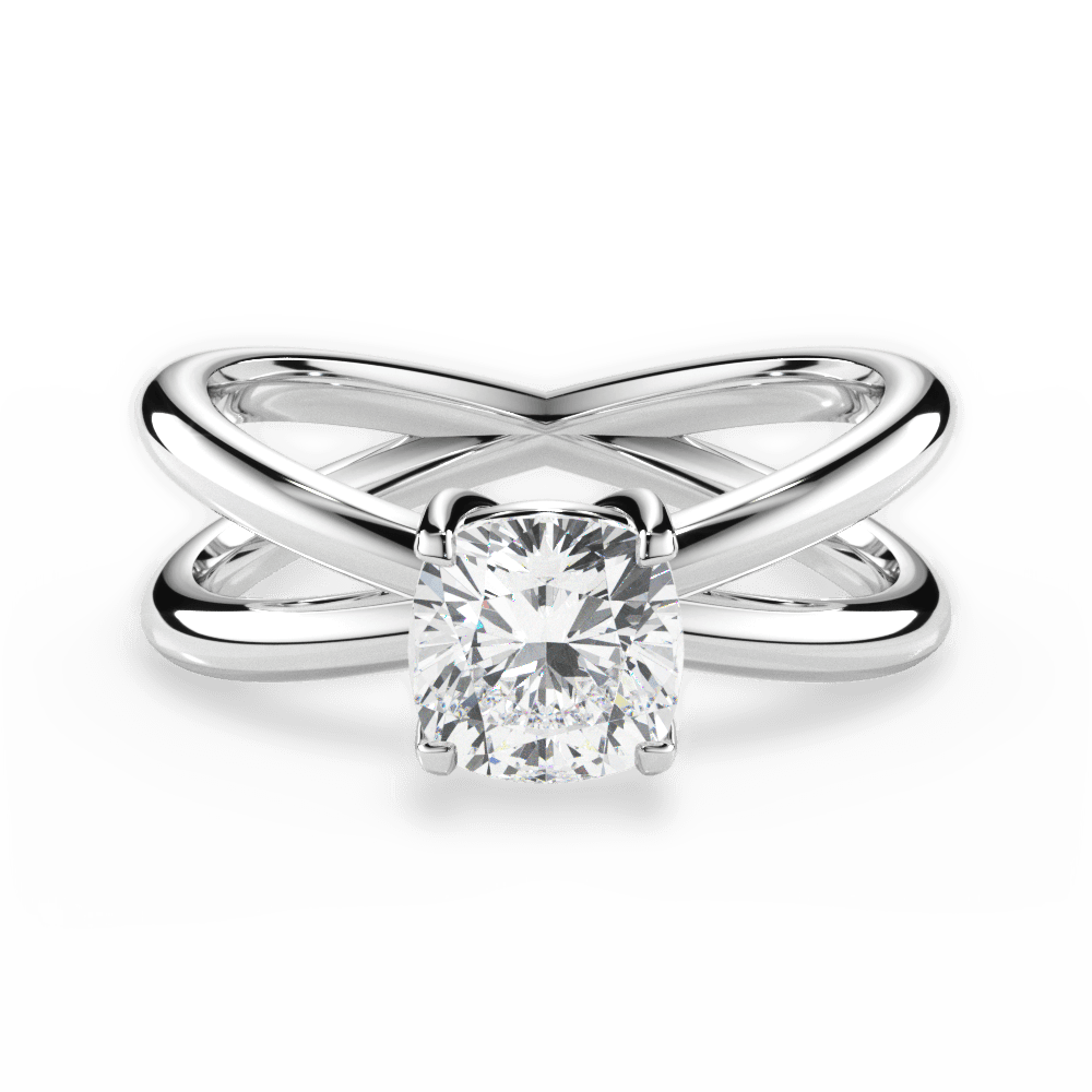 14kt White Gold/18kt White Gold/Platinum/cushion/top