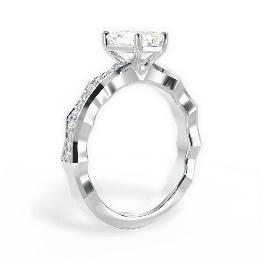 14kt White Gold/18kt White Gold/Platinum/emerald/front