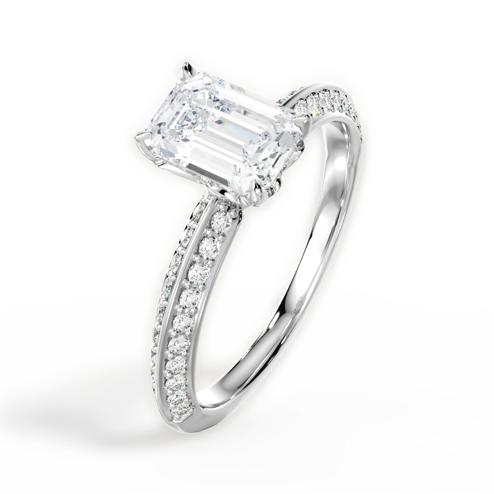 14kt White Gold/18kt White Gold/Platinum/emerald/perspective