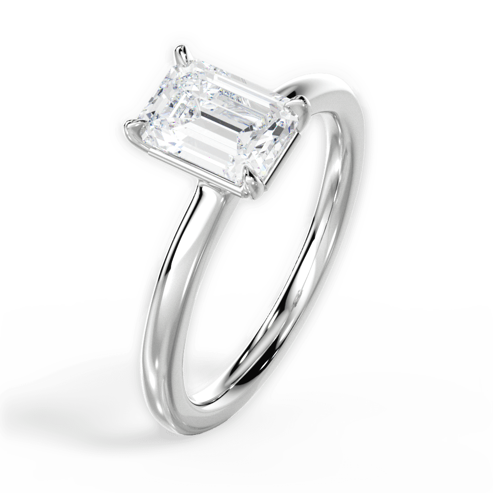 14kt White Gold/18kt White Gold/Platinum/emerald/perspective