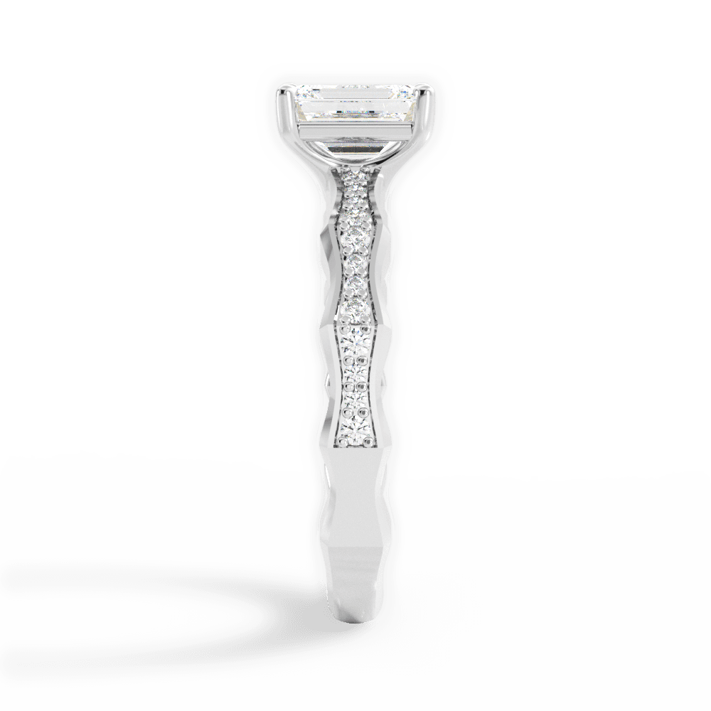 14kt White Gold/18kt White Gold/Platinum/emerald/side
