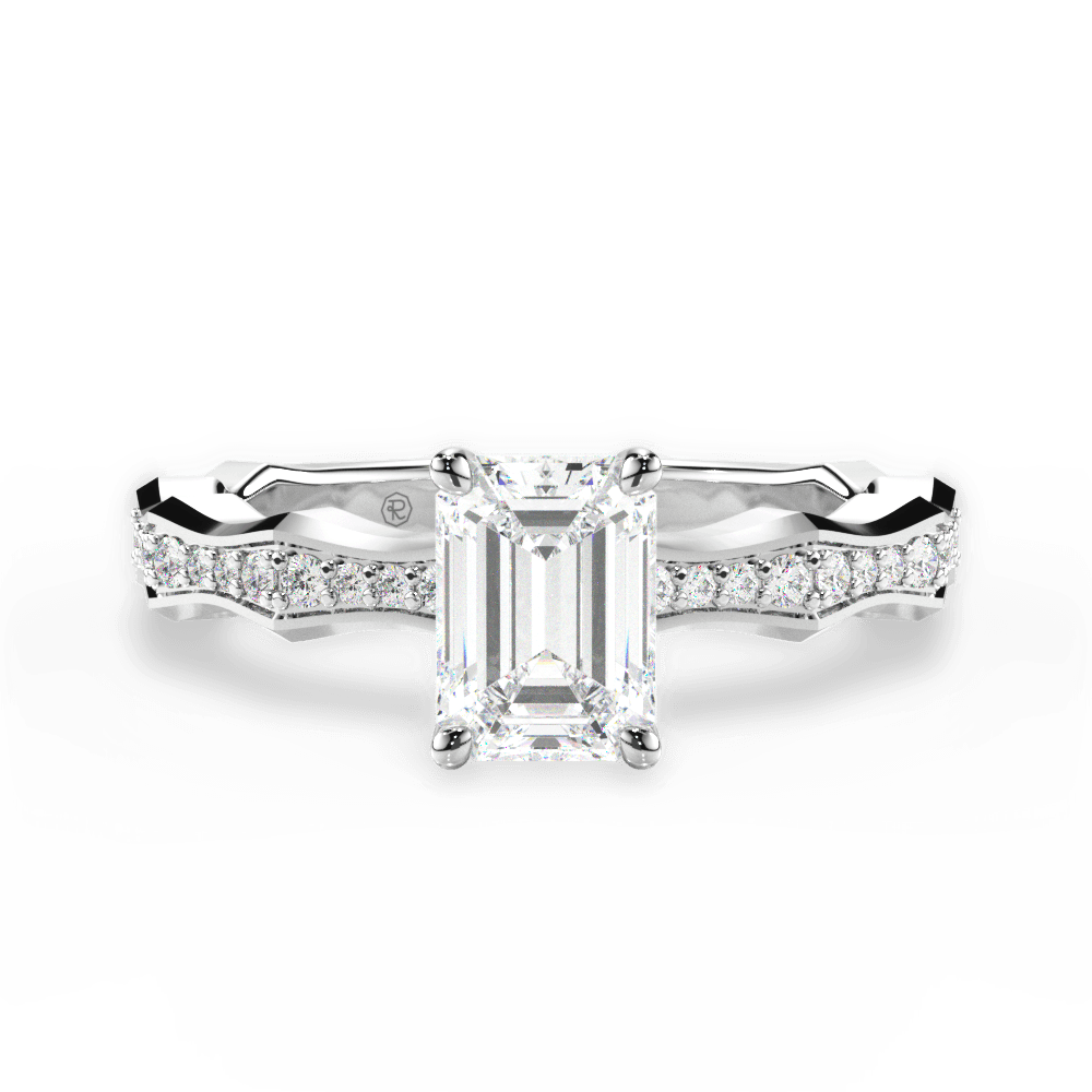 14kt White Gold/18kt White Gold/Platinum/emerald/top