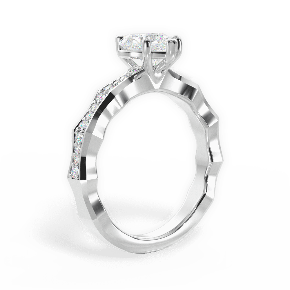 14kt White Gold/18kt White Gold/Platinum/heart/front