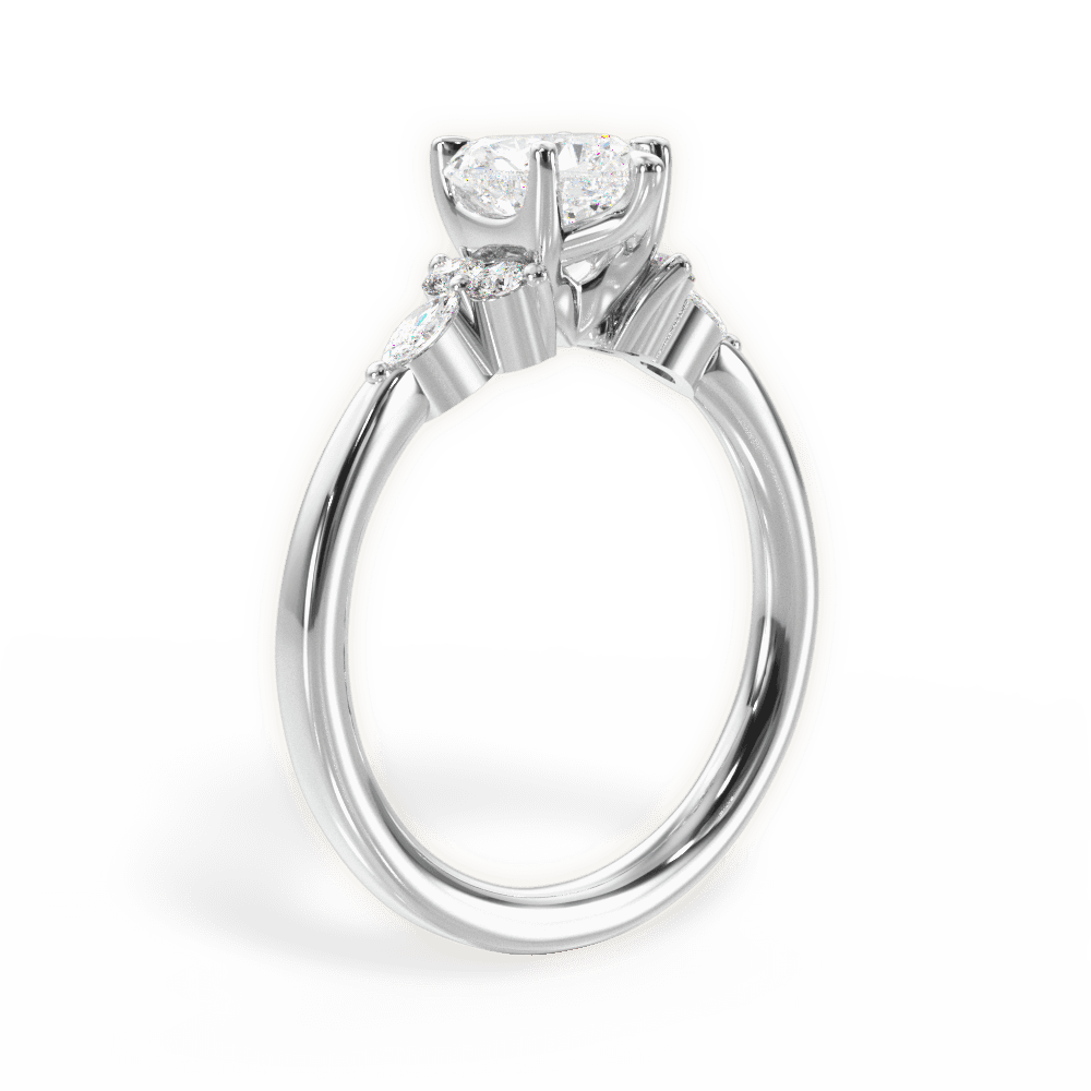 14kt White Gold/18kt White Gold/Platinum/heart/front