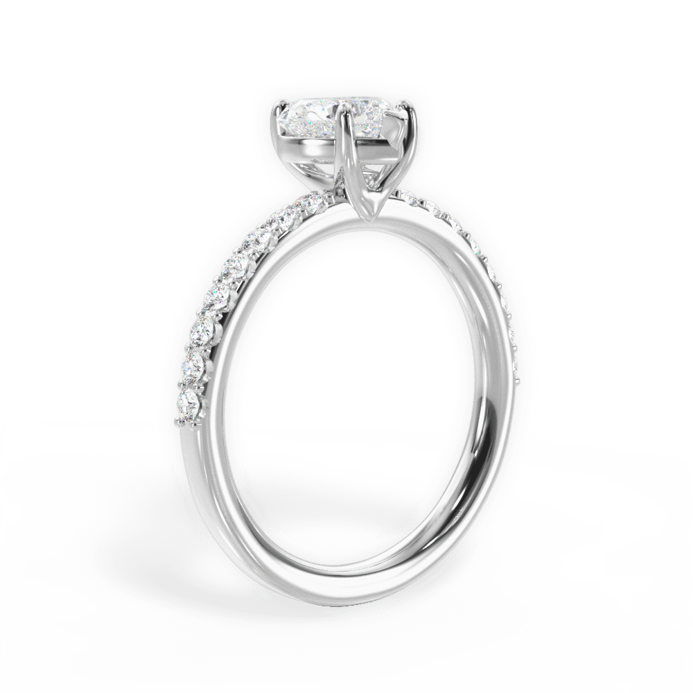 14kt White Gold/18kt White Gold/Platinum/heart/front