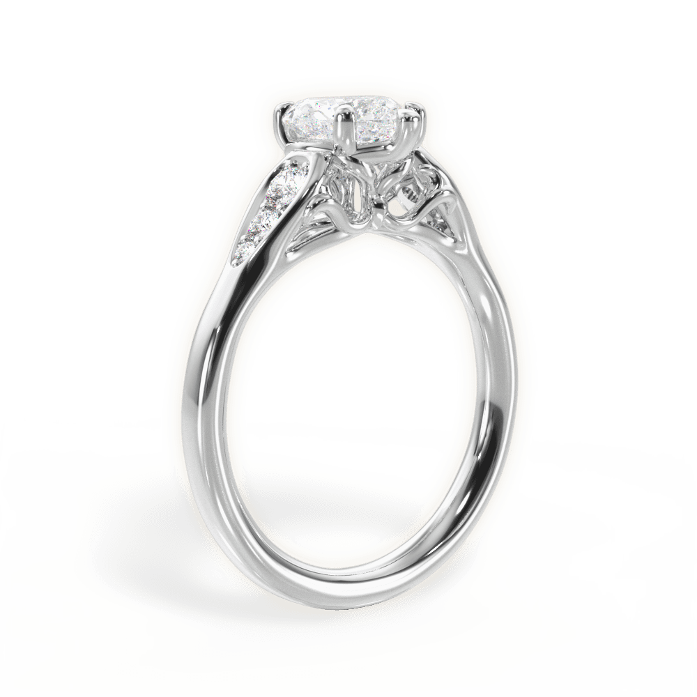 14kt White Gold/18kt White Gold/Platinum/heart/front