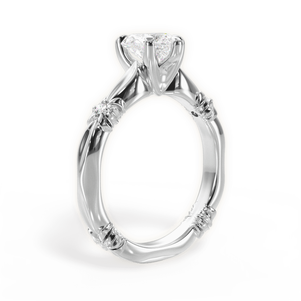 14kt White Gold/18kt White Gold/Platinum/heart/front