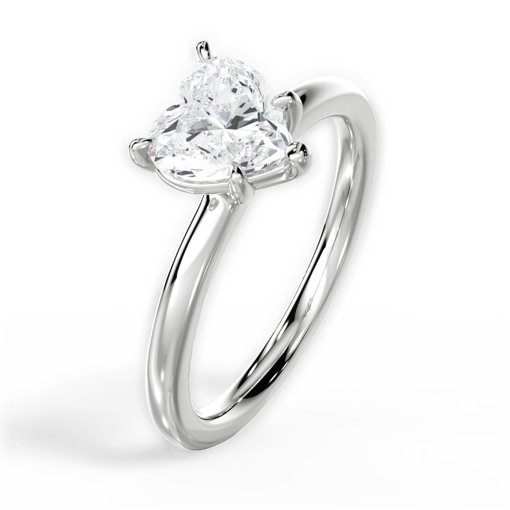 14kt White Gold/18kt White Gold/Platinum/heart/perspective