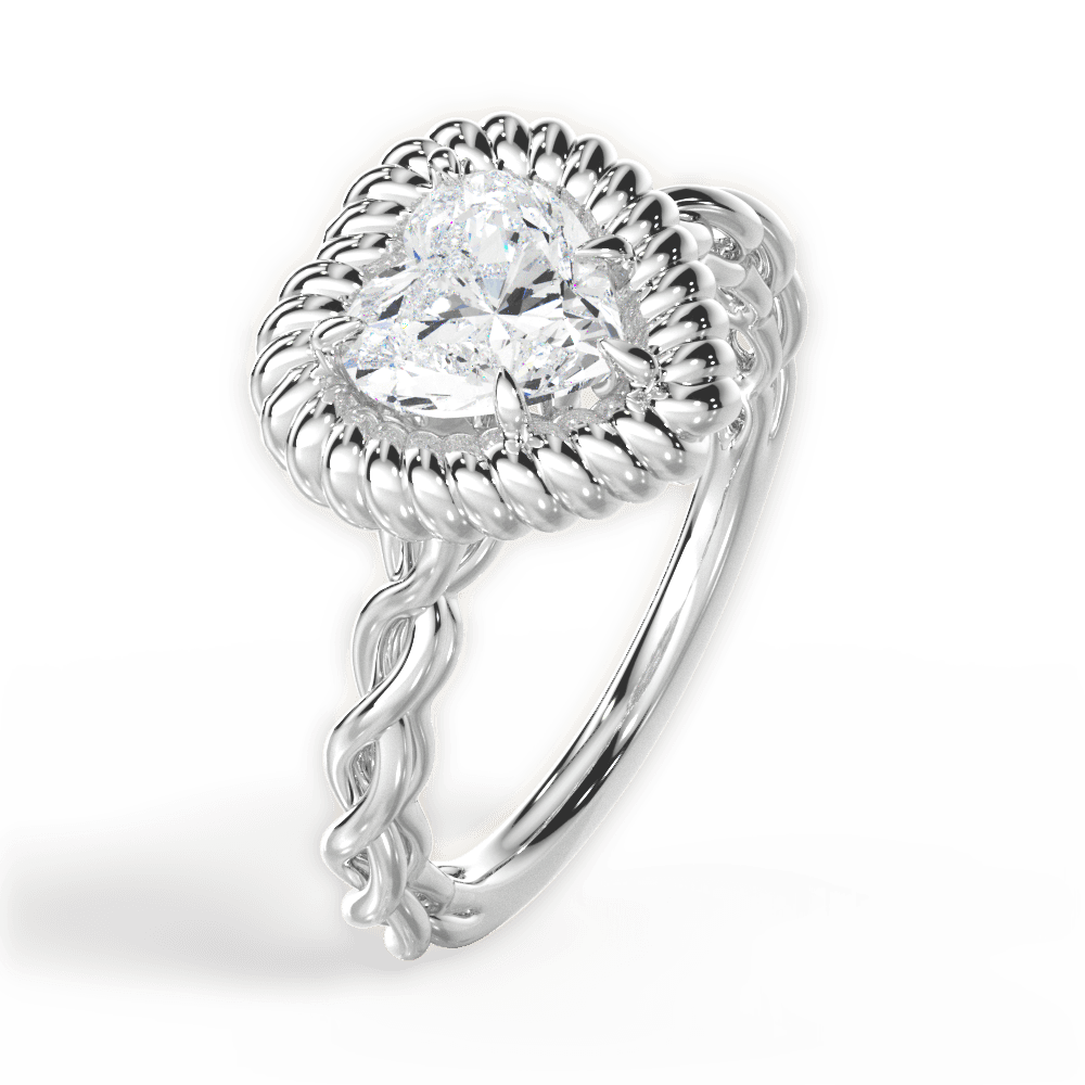 14kt White Gold/18kt White Gold/Platinum/heart/perspective