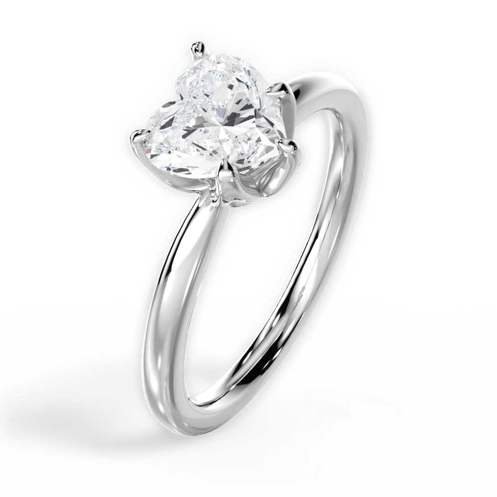 14kt White Gold/18kt White Gold/Platinum/heart/side