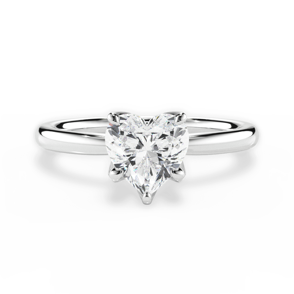 14kt White Gold/18kt White Gold/Platinum/heart/top