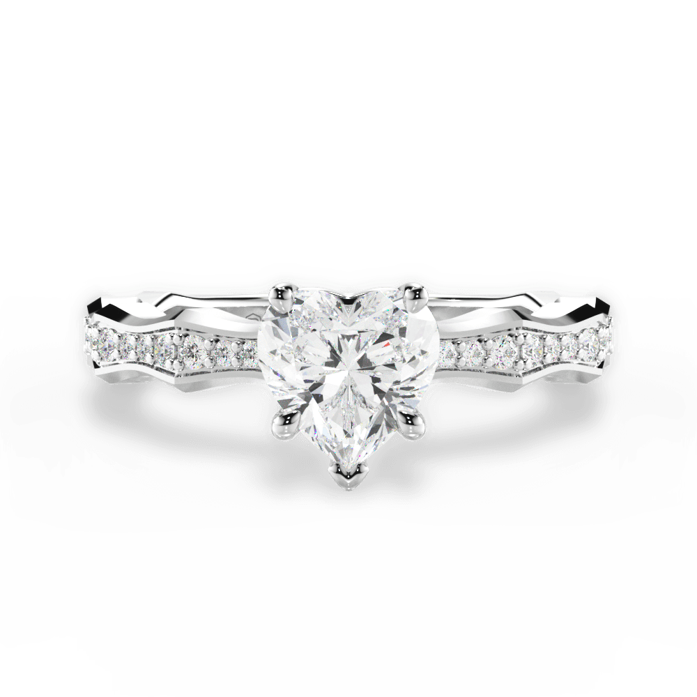 14kt White Gold/18kt White Gold/Platinum/heart/top