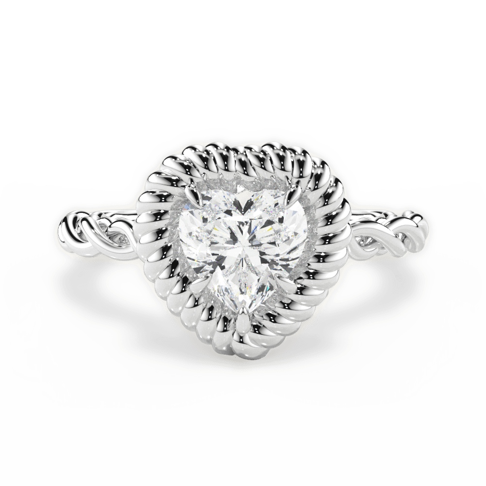 14kt White Gold/18kt White Gold/Platinum/heart/top