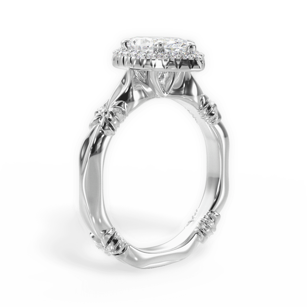 14kt White Gold/18kt White Gold/Platinum/marquise/front