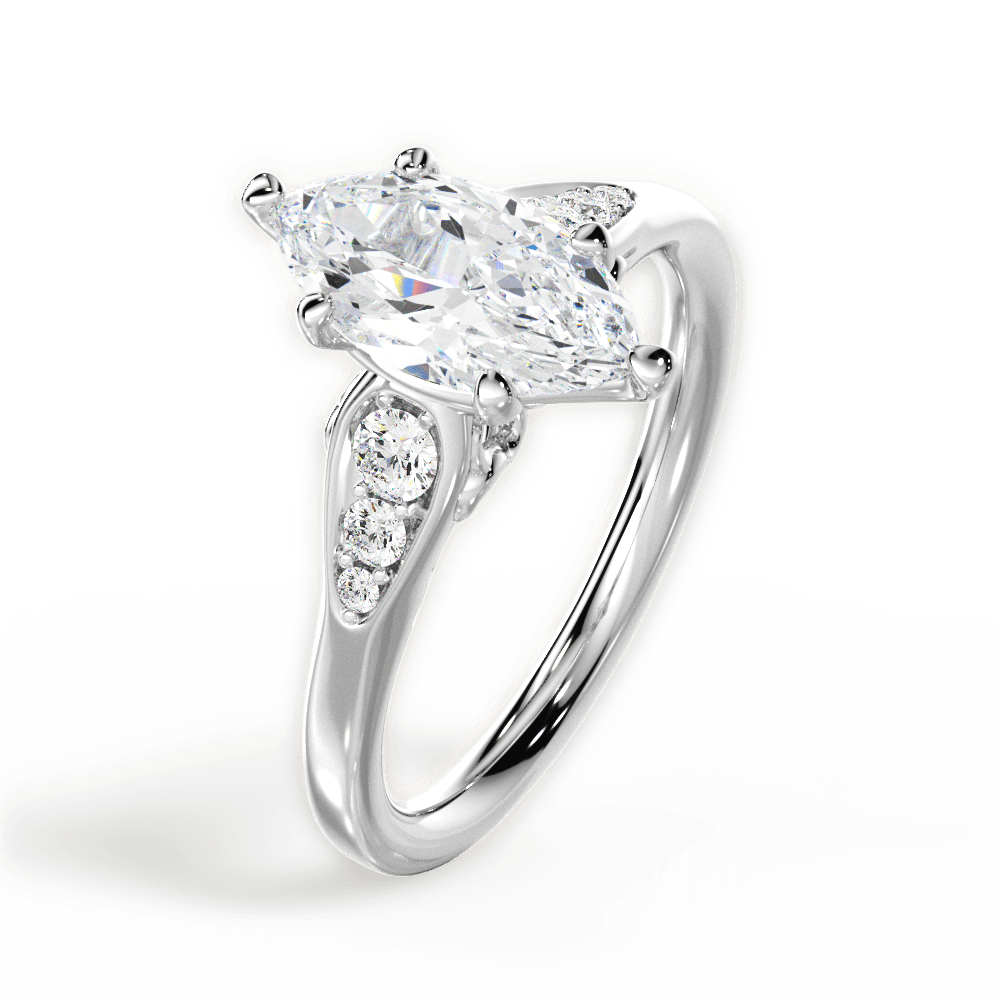 14kt White Gold/18kt White Gold/Platinum/marquise/perspective