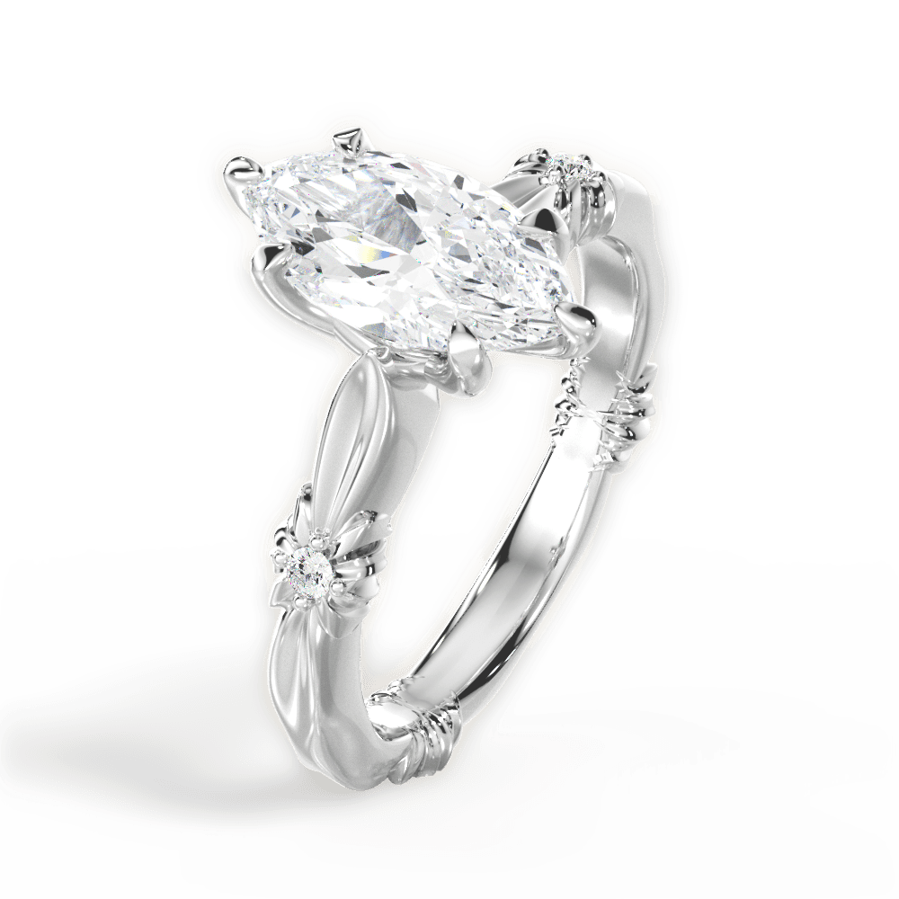 14kt White Gold/18kt White Gold/Platinum/marquise/perspective