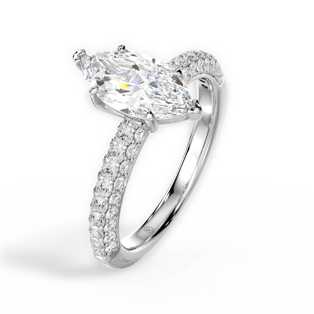 14kt White Gold/18kt White Gold/Platinum/marquise/perspective