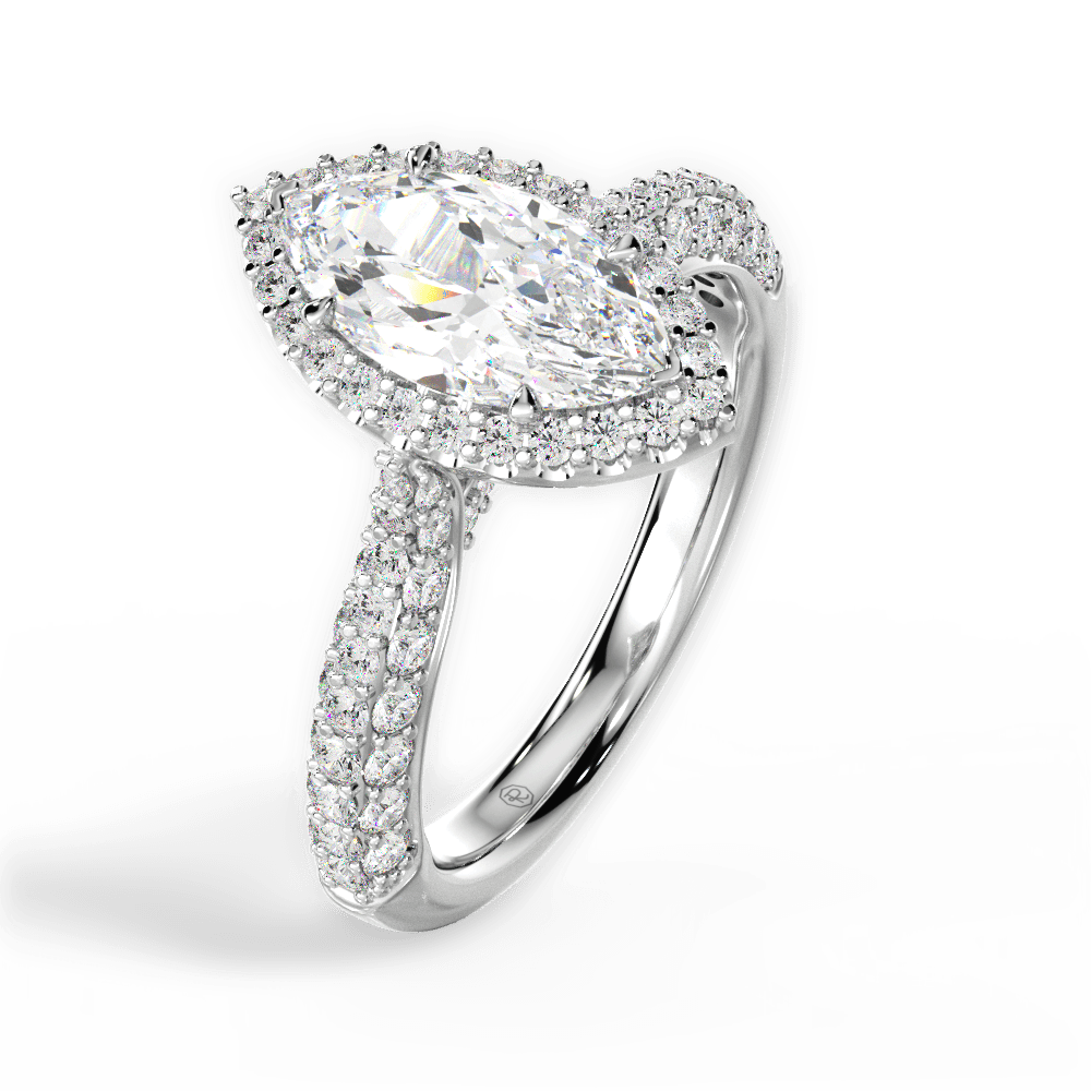 14kt White Gold/18kt White Gold/Platinum/marquise/perspective