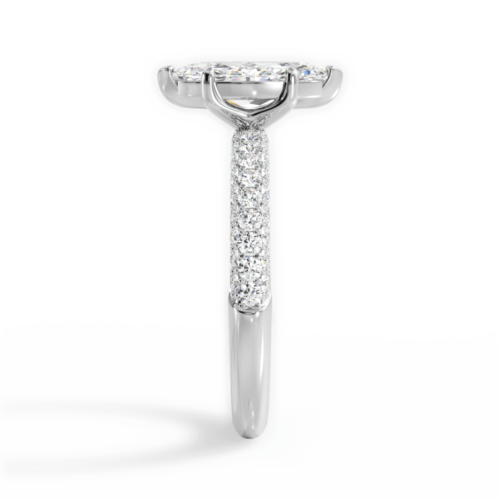 14kt White Gold/18kt White Gold/Platinum/marquise/side