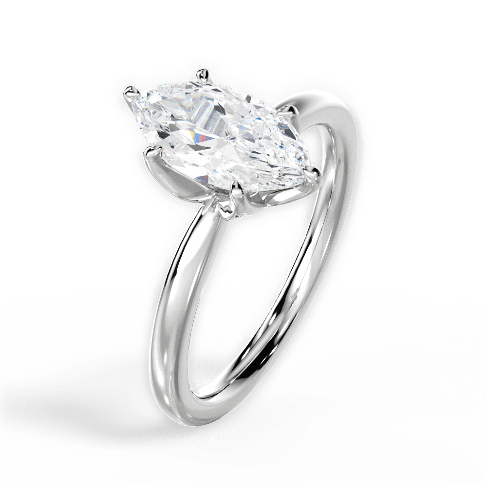 14kt White Gold/18kt White Gold/Platinum/marquise/side