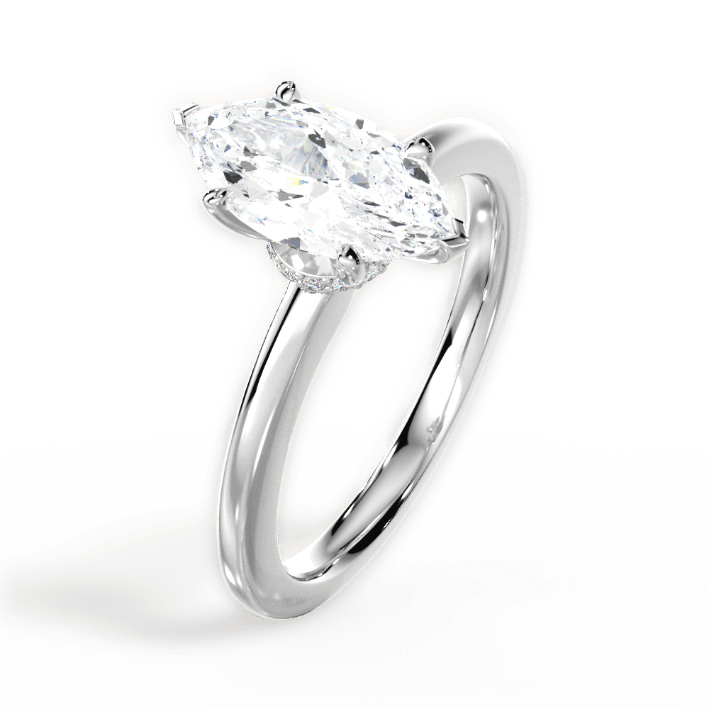 14kt White Gold/18kt White Gold/Platinum/marquise/side