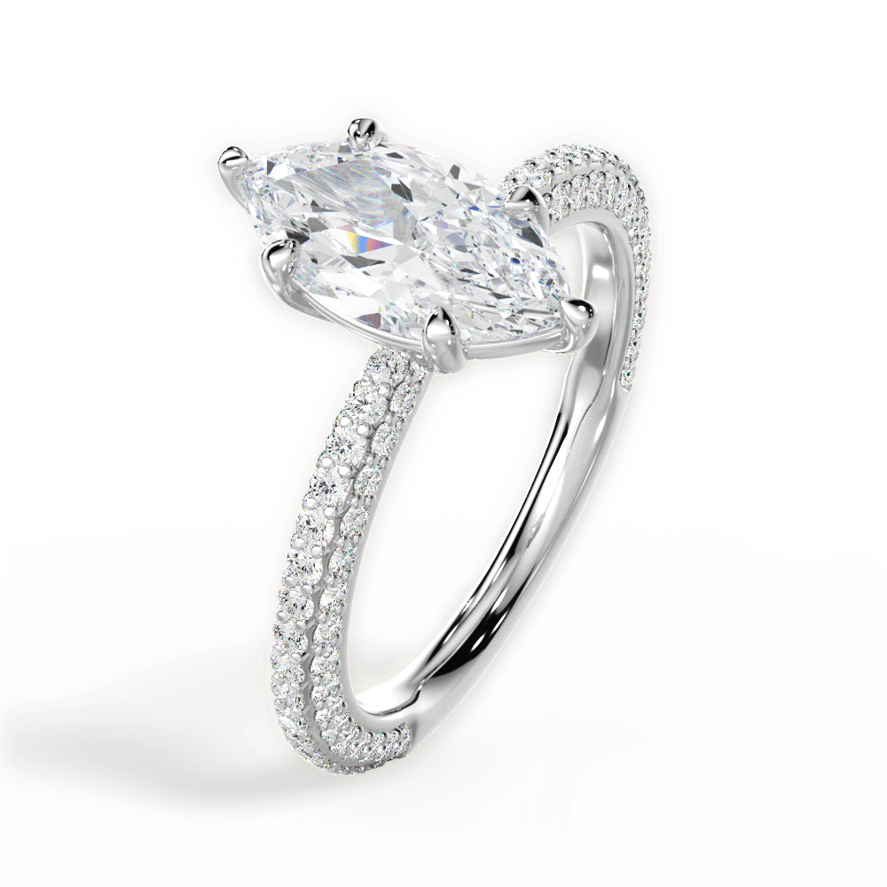 14kt White Gold/18kt White Gold/Platinum/marquise/side