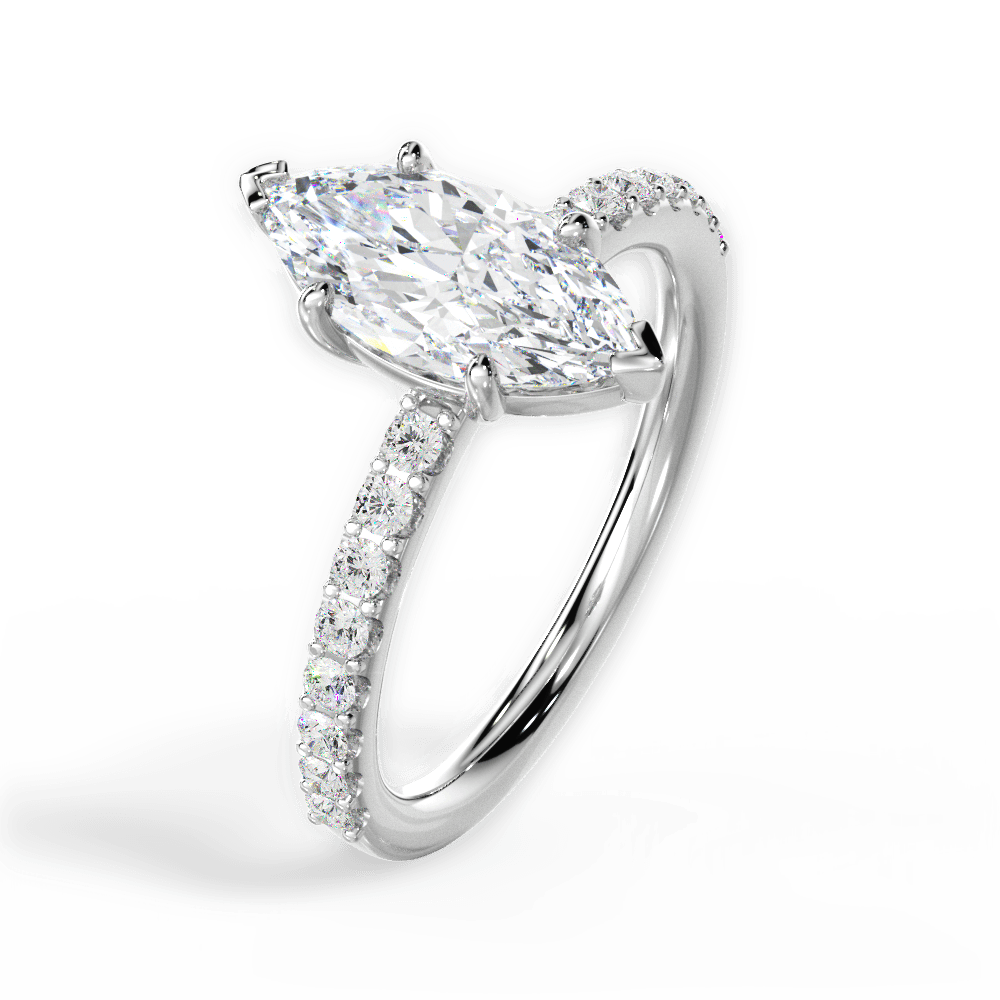 14kt White Gold/18kt White Gold/Platinum/marquise/side