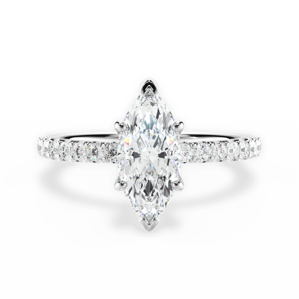 14kt White Gold/18kt White Gold/Platinum/marquise/top