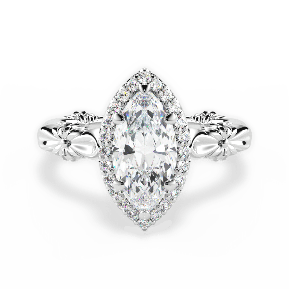 14kt White Gold/18kt White Gold/Platinum/marquise/top